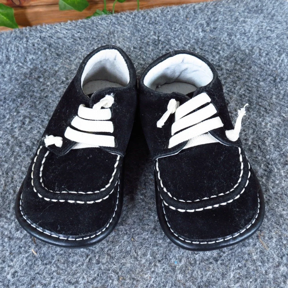 Jack and Lily My Shoes Unisex Baby Oxford Shoes 12-18M First Walkers Black Suede